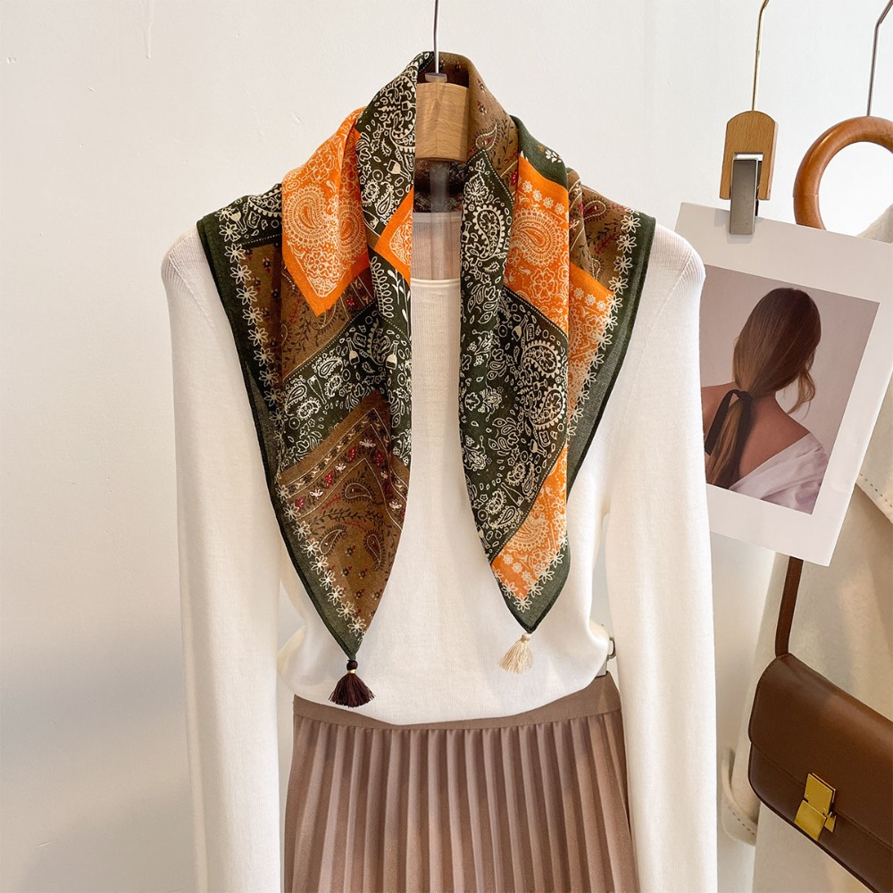 Face Scarf Mask - Sciarpa con Nappe da Donna, Quadrata,